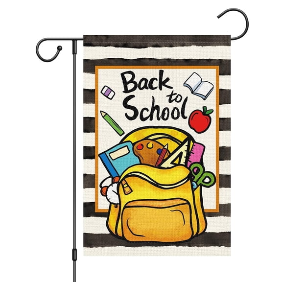House Flag Back to School First Day Flag Outdoor Seasonal Decoration, 28x40 POLE NOT INCLUDED