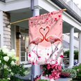 thumbnail image 1 of House Flag Flamingo Love Happy Valentine's Day, Tropical Romance, 28x40 POLE NOT INCLUDED, 1 of 5