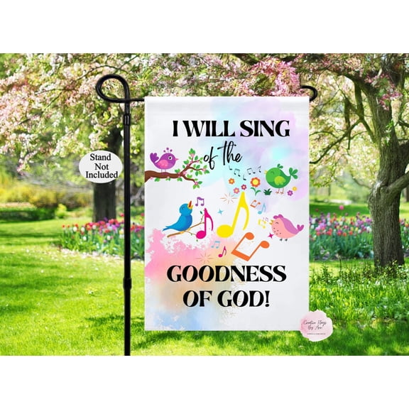 House Flag Goodness Of God Christian Bird Musical Notes Porch Decoration, 28x40 POLE NOT INCLUDED