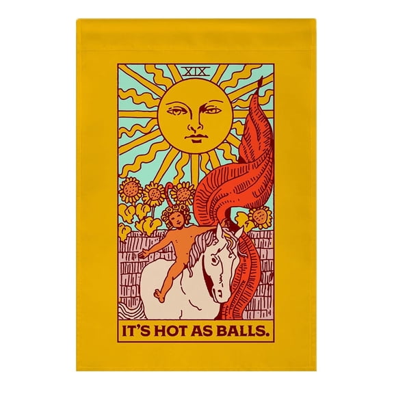 House Flag Hot Sun Tarot Flag, Fun Holiday Outdoor Decoration Flag, 28x40 POLE NOT INCLUDED