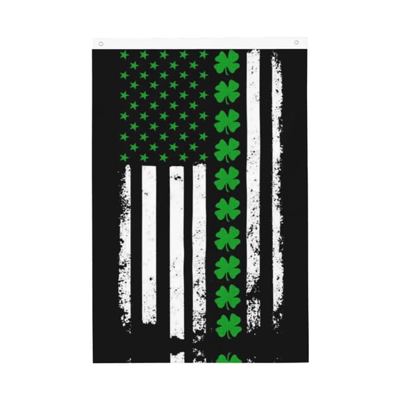 House Flag Ireland America Flag Shamrock Garden Flag Decorative House Yard Double Sided Flag For Decoration (2x3ft)