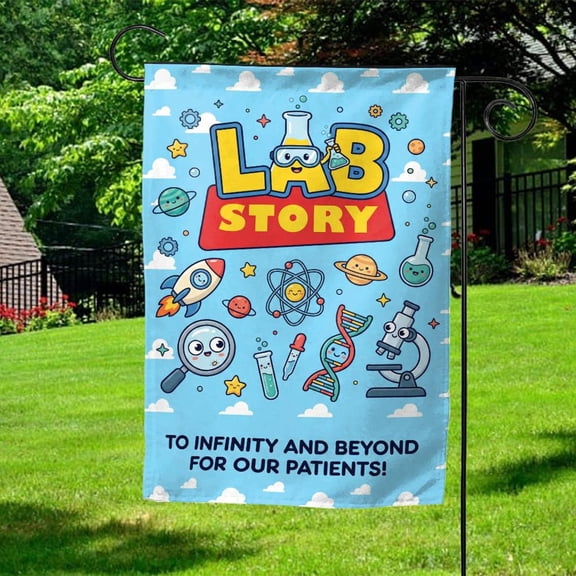 House Flag Lab Story Science Medical Team Tech Gift Outdoor Decoration, 28x40 POLE NOT INCLUDED