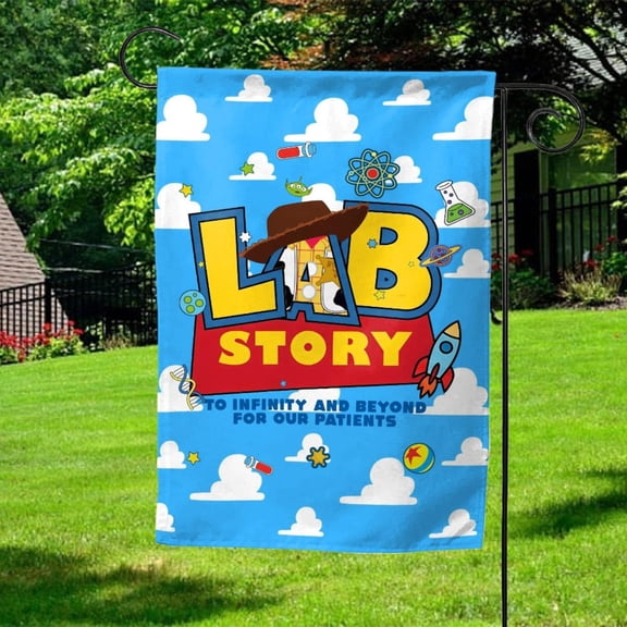 House Flag Lab Week Medical Tech Clinic Story Scientist Group Porch Accessory V10, 28x40 POLE NOT INCLUDED