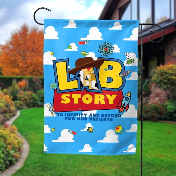 House Flag Lab Week Medical Tech Clinic Story Scientist Group Porch Accessory V20, 28x40 POLE NOT INCLUDED