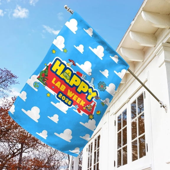 House Flag Lab Week Medical Tech Clinic Story Scientist Group Porch Accessory V9, 28x40 POLE NOT INCLUDED