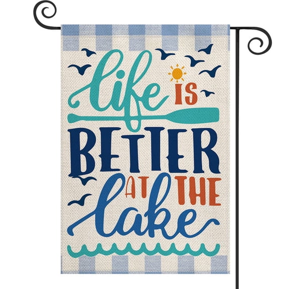 House Flag Life Is Better At The Lake Flag Outdoor Seasonal Decoration, 28x40 POLE NOT INCLUDED