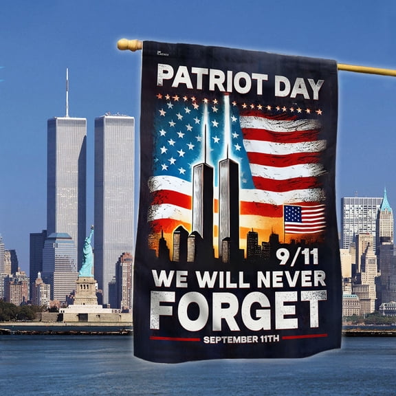 House Flag Patriot Day 911 We Will Never Forget September 11th Memorial, Remembrance, 28x40 POLE NOT INCLUDED