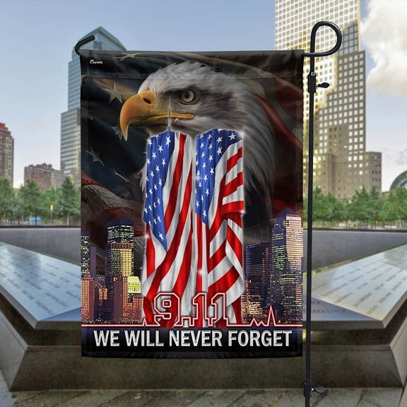 House Flag Patriot Day 911 We Will Never Forget September 11th Memorial, Remembrance, 28x40 POLE NOT INCLUDED