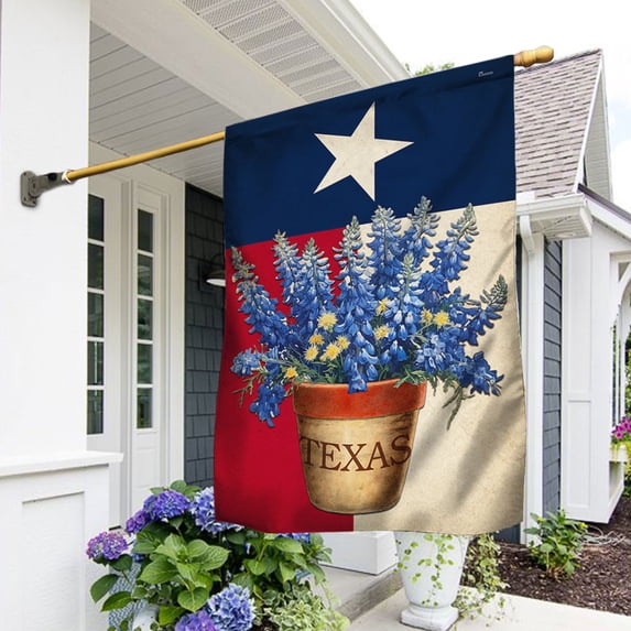 House Flag Texas State Bluebonnet Flower, Lone Star Floral, 28x40 POLE NOT INCLUDED