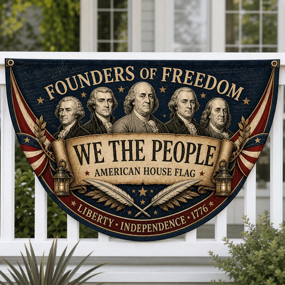 House Flag USA 250th Anniversary Bunting Banner 1776-2026 Founders of Freedom
