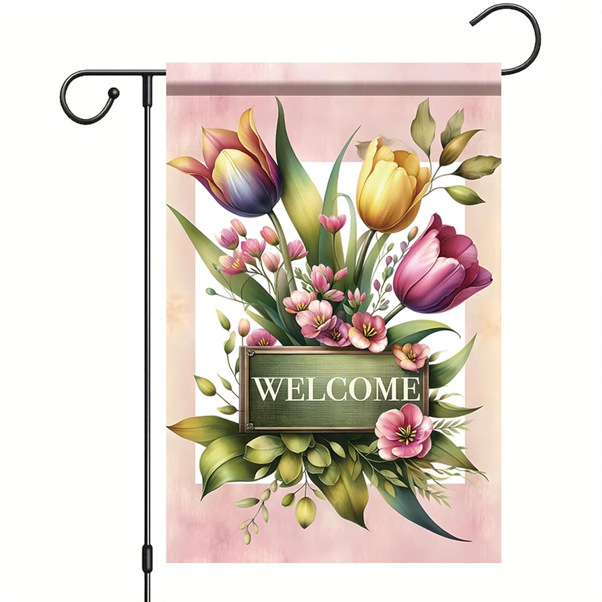 House Flag Welcome Spring Flag Floral Wedding Anniversary Seasonal ...
