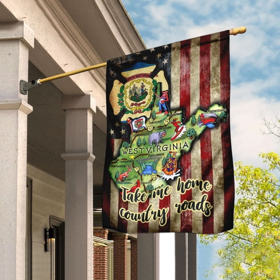 House Flag West Virginia State, Mountain State Pride, 28x40 POLE NOT INCLUDED