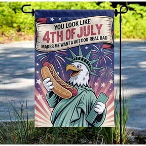 House Flag You Look Like The 4th Of July Movie Meme Porch Display, 28x40 POLE NOT INCLUDED