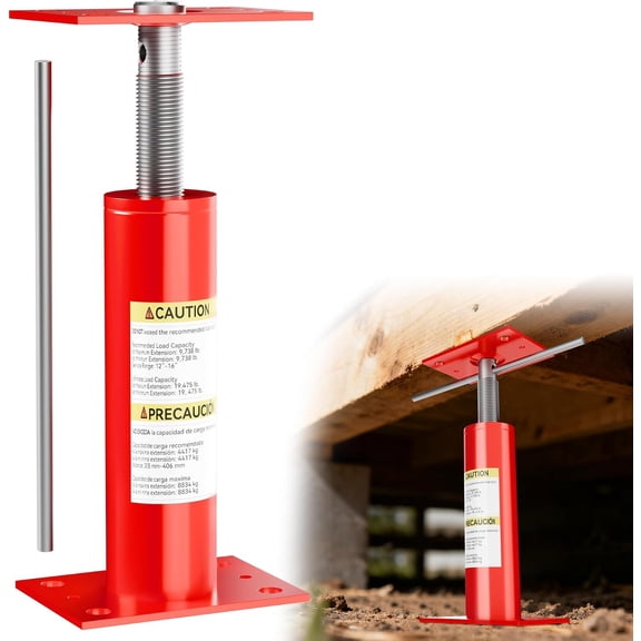 House Floor Jacks,Telescoping Screw Jacks 12"-16" Height Adjustable Basement Floor Jacks Pole for Leveling,Foundation Jack for Basement, Floor Joist,Beam,Temporary Support