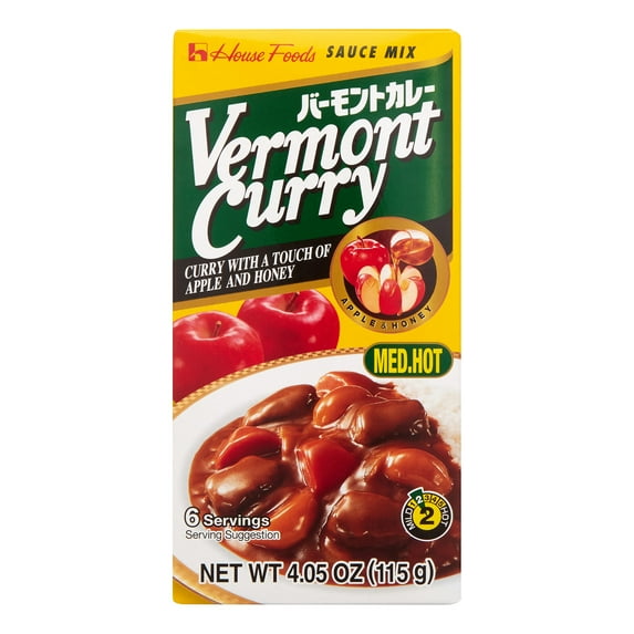 House Foods Vermont Curry Medium-Hot, 4 oz, Box