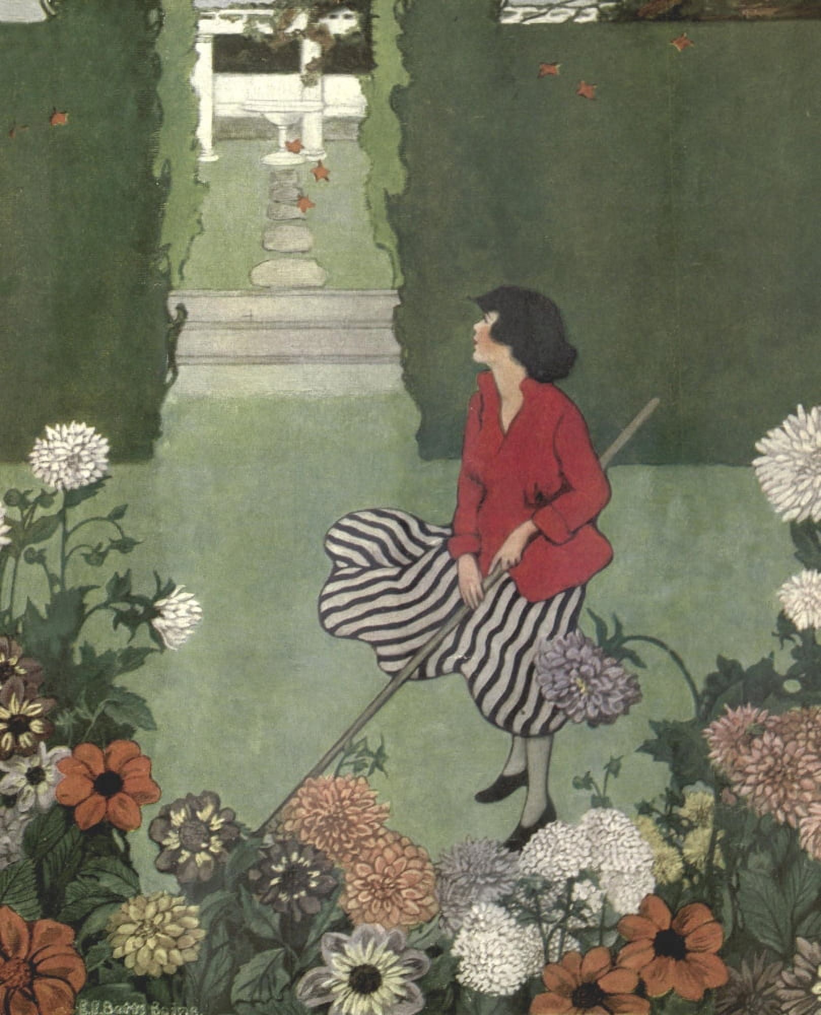 House & Garden 1916 In the garden Canvas Art - Ethel Franklin Betts (24 x 36)