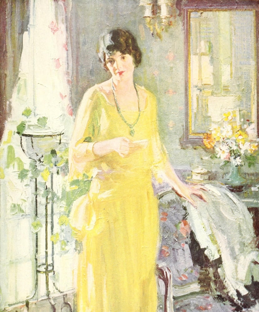 House & Garden 1926 Lady in yellow Canvas Art - Pruett Carter (18 x 24)