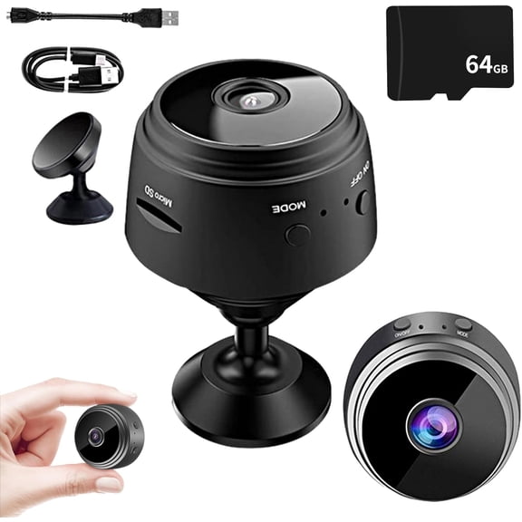 House Guard Security Camera with 64GB Card,Upgraded 1080p HD Wireless WiFi Surveillance System, Wide Angle Motion Detection App Control Portable Magnetic Monitor for Home Indoor Outdoor (1Pc)