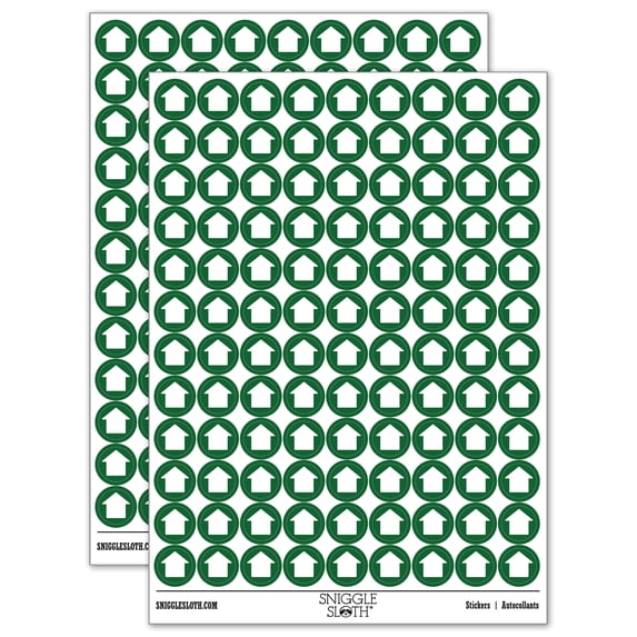 House Home 200+ Round Stickers - Dark Green - Matte Finish - 0.50" Size