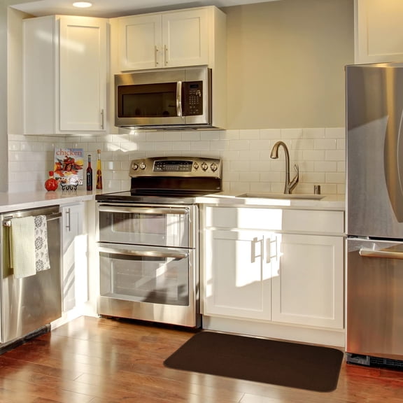 House, Home and More Skid-Resistant Carpet Indoor Area Rug Floor Mat - Chocolate Brown - 3 Ft X 3 Ft