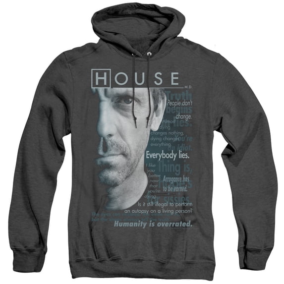 House Houseisms Adult Heather Hoodie Sweatshirt Black