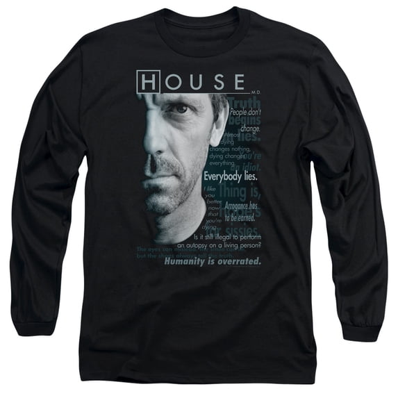 House Houseisms Mens Long Sleeve Shirt BLACK LG