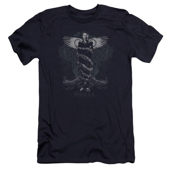 House Humanity Is Overrated Premium Adult Slim Fit 30/1 T-Shirt Navy
