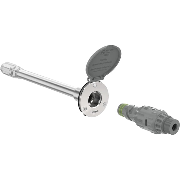 House Hydrant V1+ Frost Free Outdoor Faucet, Anti Siphon Valve with Quick Connect, Proof Flush Wall Hose Bib, 12 inch Stem, 13-3/4 Install Depth, Slate Gray