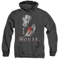 thumbnail image 1 of House I Heart House Adult Heather Hoodie Sweatshirt Black, 1 of 1