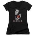 thumbnail image 1 of House I Heart House Junior Women's V-Neck T-Shirt Black, 1 of 1
