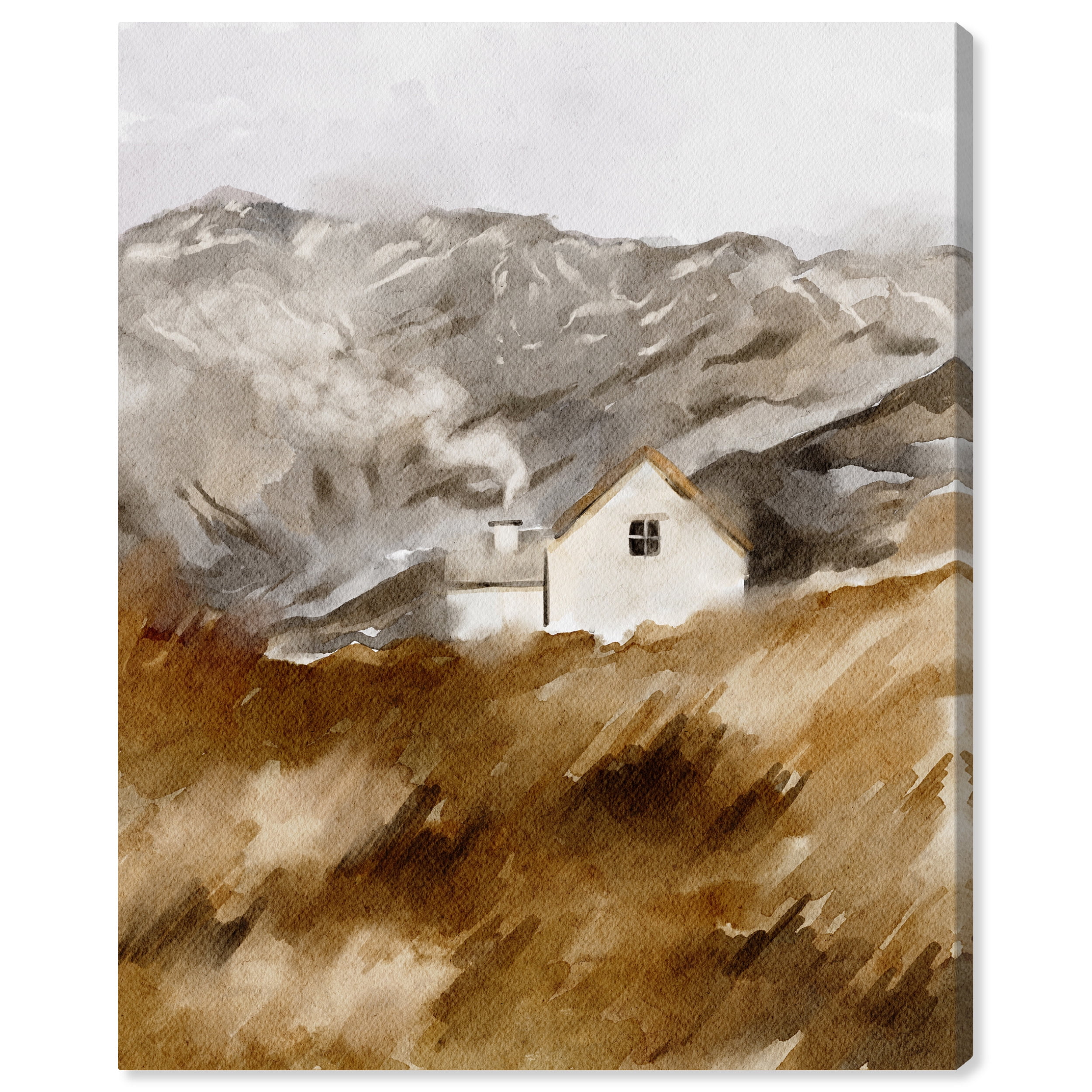 Gallery Wrapped House in the Mountains Landscape Canvas Art, 30" x 36"