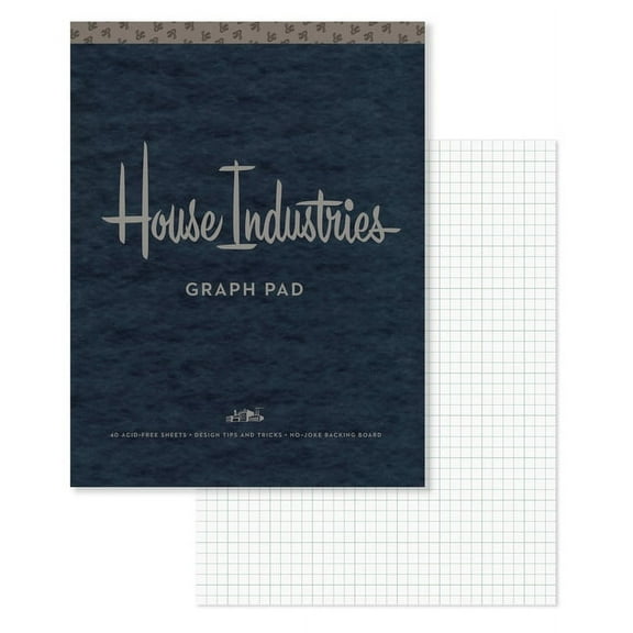 House Industries House Industries Graph Pad: 40 Acid-Free Sheets, Design Tips, Extra-Thick Backing Board, (Hardcover)