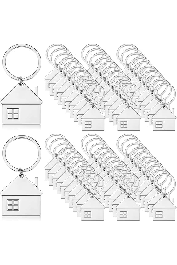 House Key Chain House Shaped Pendant Keychains Home Keychain Set Cute Home with Window Key Charm Metal Keyring Gift