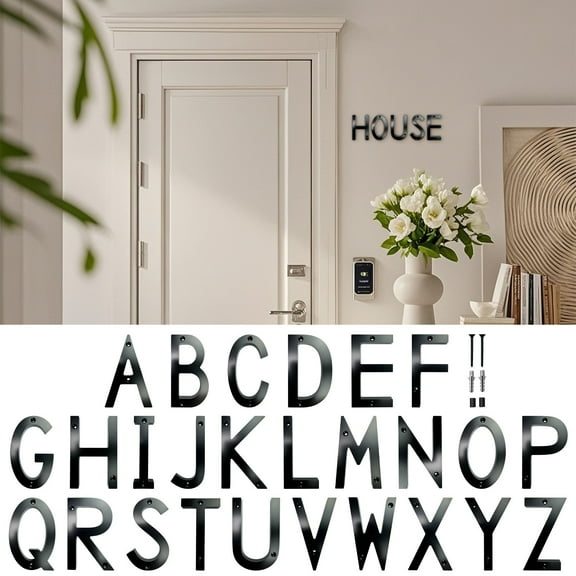 House Letters for Outside House Numbers and Letters for Outside Modern Floating Acrylic Decorative House Letters with Nail Kit Easy To Install Door Address Letters for Home Garden Office Apartment
