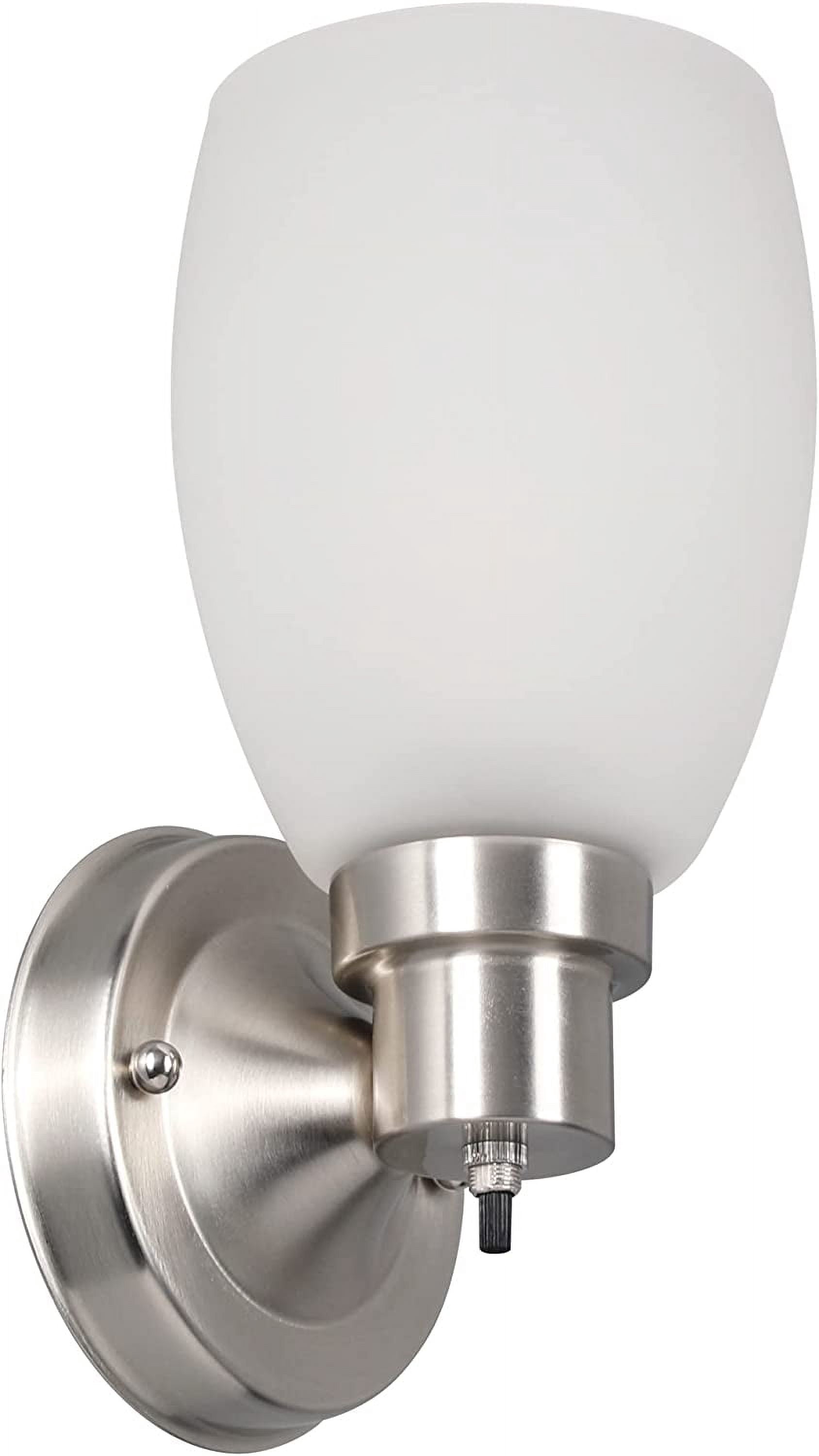 House Lydia Wall Sconce, 1 Light, Frosted Glass, Dimmable, Twist On/Off ...