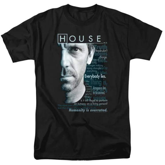 House M.D. "House Phrases" Mens Unisex T-Shirt, Available in Sm to 5x -new