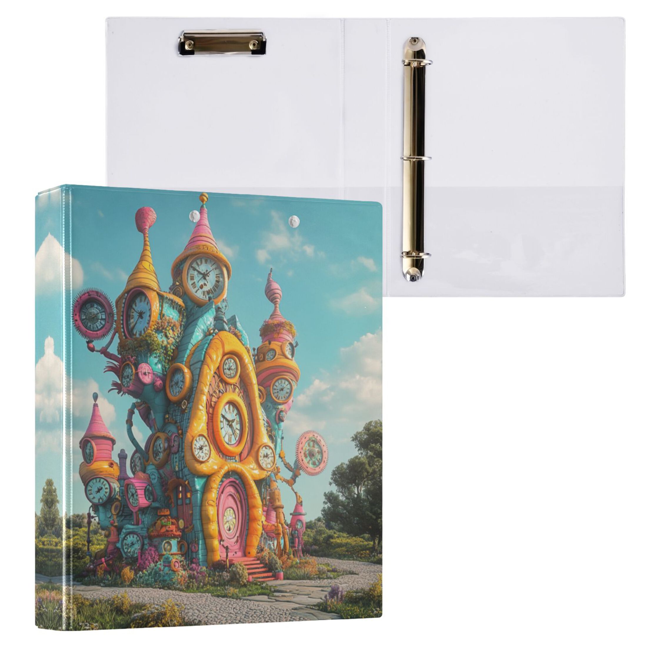 House Made Of Clocks 3 Ring Hardcover Binders 1.5in Round Rings for ...