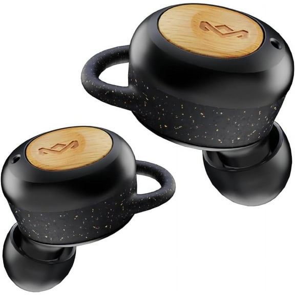 House of Marley Champion 2: True Wireless Earbuds with Microphone, Bluetooth Connectivity, 35 Hours Total Playtime, and Sustainable Materials, Signature Black
