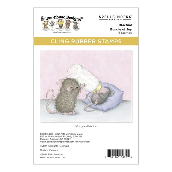 House Mouse Cling Rubber Stamp-Bundle Of Joy