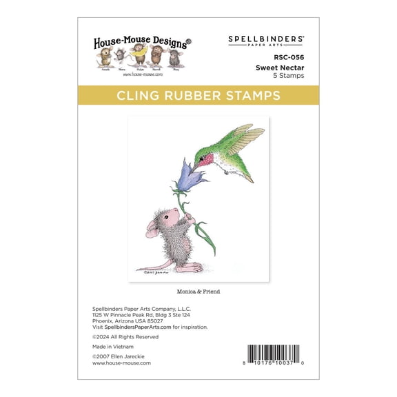 House Mouse Cling Rubber Stamp-Sweet Nectar, Rare Bloom