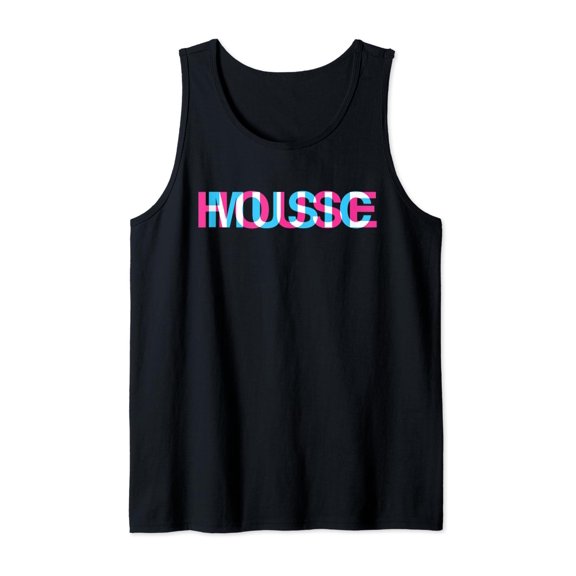 House Music Glitch Optical Illusion Edm Rave Tank Top Size S-3XL