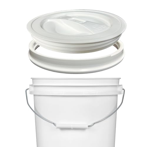 House Naturals 1 Gallon Food Grade Buckets With Lids - BPA Free, HDPE Plastic, 5 Pack, Made In USA, Green