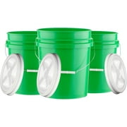 House Naturals 5 Gallon Bucket Pail Food Grade BPA Free with Screw on Air Tight Lid Pack of 3 Made in USA pails