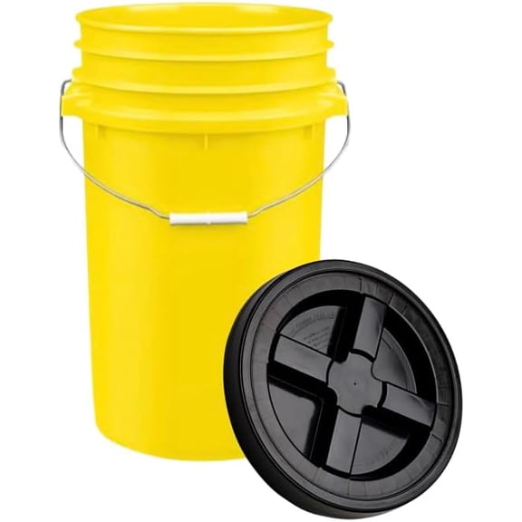 House Naturals Plastic Food Grade Made in USA Large 7 Gallon Bucket with Screw On Lid