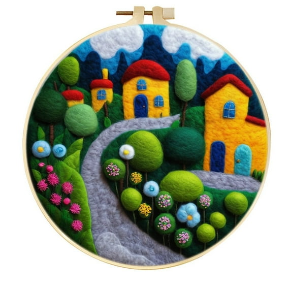 House Needle Felting Set, Beginner Felt Painting Set, With Wool Felt Painting Set, Decorative Frame, Suitable for Home Decoration