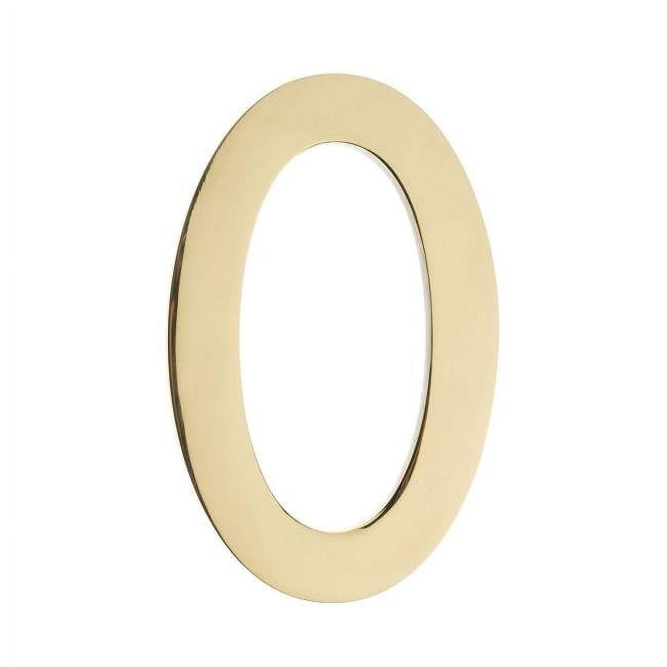 House Number 0, Polished Brass - 5 in.