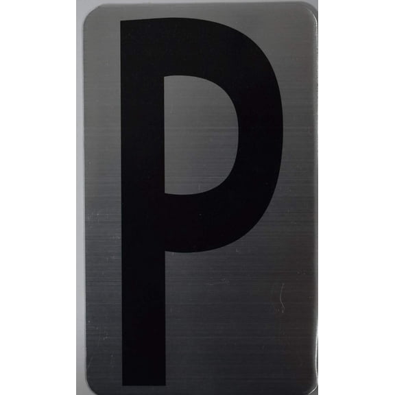 House Number Letter Sign/Apartment Number Letter Sign- Letter P (Silver, Size 3x5) -The Hippo LINE