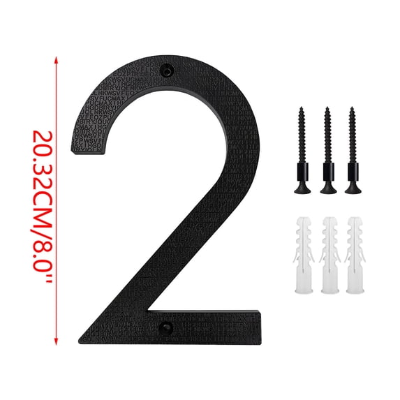 House Numbers 8 Inch Abs Plastic for Outside, Modern House Number Sign for Front Door Wall, Weatherproof Rust-Proof Easy to Install Address Numbers for Home, Apartment, Garage, Yard, Mailbox