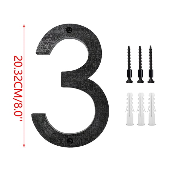 House Numbers 8 Inch Abs Plastic for Outside, Modern House Number Sign for Front Door Wall, Weatherproof Rust-Proof Easy to Install Address Numbers for Home, Apartment, Garage, Yard, Mailbox