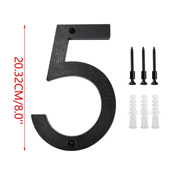 House Numbers 8 Inch Abs Plastic for Outside, Modern House Number Sign for Front Door Wall, Weatherproof Rust-Proof Easy to Install Address Numbers for Home, Apartment, Garage, Yard, Mailbox